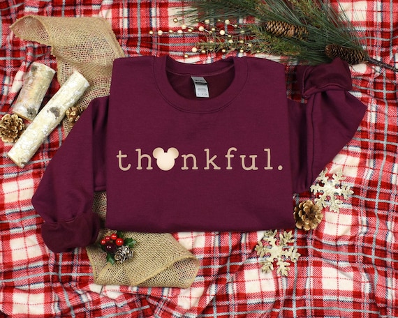 2026 Thanksgiving Sweatshirt, Thankful Shirt, Thanksgiving Disneyland Cruise, Mickey And Minnie Thanksgiving, Disney Thanksgiving Sweatshirt