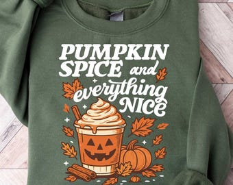 Sudadera con estampado de calabaza y especias, sudadera con hojas de otoño, sudadera con ambiente otoñal, camisetas familiares de Halloween, sudaderas con capucha de Halloween
