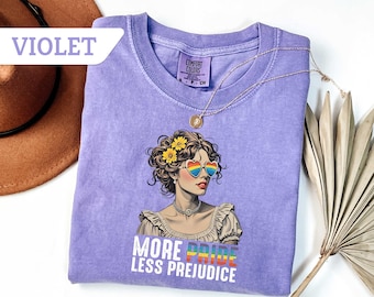 Comfort Colors®More Pride Less Prejudice Shirt, LGBTQ T-Shirt, Proud Ally Tee, Pride Month Shirt, LGBTQ T-shirt, LGBTQ Gift, Pride Parade