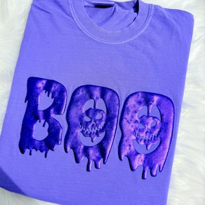Comfort Colors®Puff Boo Sweatshirt,Embossed 3D Halloween Boo Shirt, Cute Boo Tshirt, Boo Pumpkin tee, Halloween Boo, Pumpkin Shirt Gift