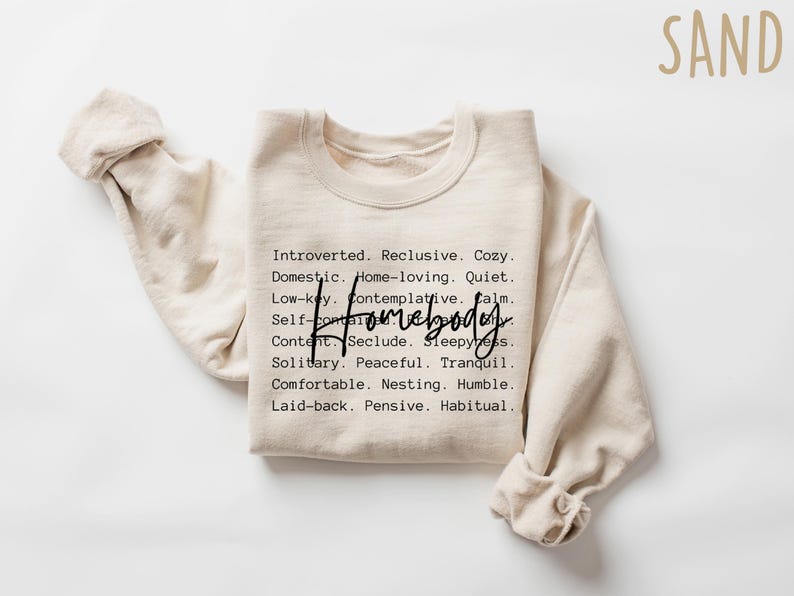 Homebody Sweatshirt, Homebody Shirt, Cozy Sweatshirt, Graphic Sweatshirt, Slouchy Sweatshirt, Cute Sweatshirt, Trendy Sweatshirt bild 1