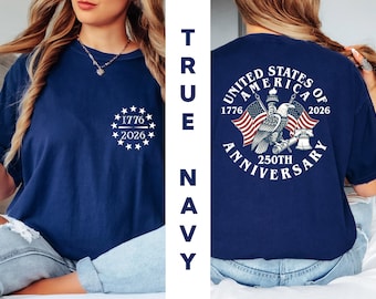 Comfort Colors® America 250th Anniversary Shirt, Double Sided Patriotic Eagle Tee, Distressed 4th Of July tShirt, American Flag Shirt