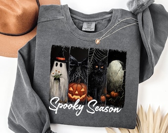 Comfort Colors®Spooky Season Shirt, Spooky Halloween Shirt,Halloween TShirt,Halloween Costumes Tee, Spooky Season sweatshirt, Autumn Tee
