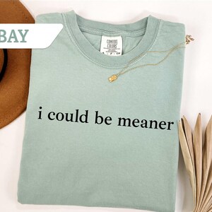 Comfort Colors® I Could Be Meaner Tee, Sarcastic Shirt, Funny Humor T-Shirt, Sarcasm Shirt Gift, Mental Health Shirt, Funny Quote Shirt