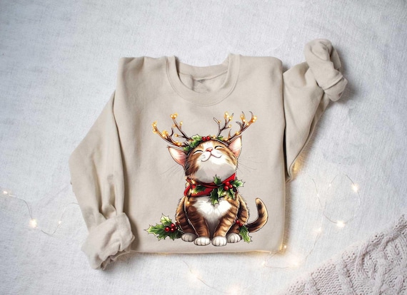 Christmas Cat Shirt, Meowy Christmas Cat Shirt, Funny Christmas Cat Shirt, Cat Christmas Sweatshirt, Cats Sweatshirt