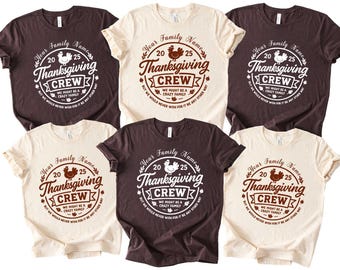 Personalized Thanksgiving Crew TShirts,Matching Thanksgiving Family Shirt, Thanksgiving Dinner,Custom Family Reunion Shirt,Thanksgiving Gift