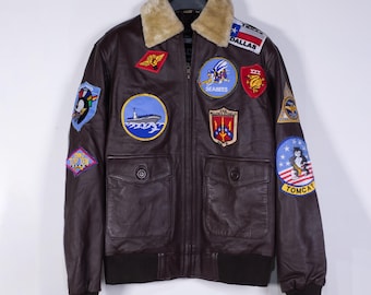 A-2 Flight Maverick Cruise T-G Jacket, Men Bomber Jacket With Fur, Leather Cosplay Jacket