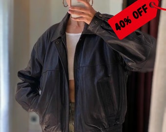 Women's 90s fashion oversize  custom bomber jacket,  Ladies, Girls Handmade Motorcycle Genuine leather jacket