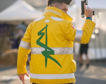 Cyberpunk Edgerunner David Martinez Inspired Yellow Faux Leather Jacket Cyberpunk 2077 Cosplay Costume