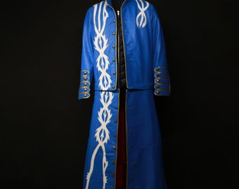 DMC3 Vergil Inspired Coat & Vest | Devil May Cry 3 Leather Cosplay Costume