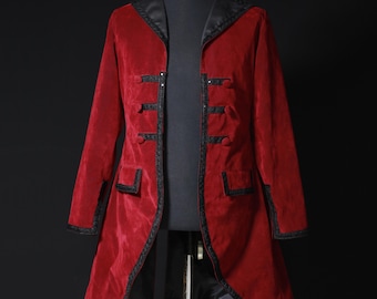 Inspired From Pirates of the Caribbean Angelica Teach Jacket, Women Suede Leather Burgundy Coat, Pirate Jacket/Coat