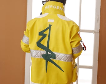 Cyberpunk 2077 David Martinez Inspired Yellow Faux Leather Jacket Edgerunner Cosplay Costume