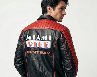 Chaqueta de doble de acción de Ryan Gosling en Miami, chaqueta de cosplay de The Fall Guy, chaqueta de cuero personalizada para hombre