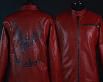 RE2 Claire Redfield Leather Moto Jacket - Resident Evil Made in Heaven Print Jacket