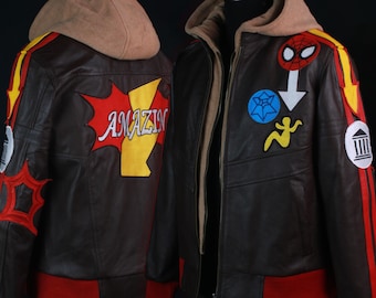 Marvel Rivals Peter Parker: The Photographer Leather Jacket - Spiderman Cosplay Leather Jacket Embroidered Patches