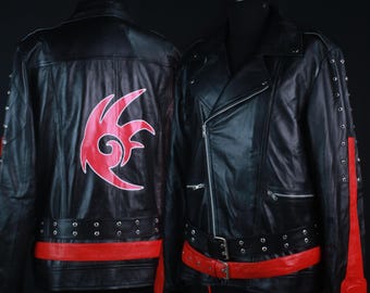 Shadow the Hedgehog Inspired Leather Biker Jacket - Shadow Masterpost Cosplay Costume