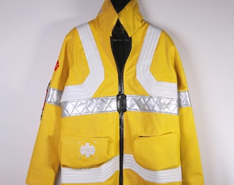 Cyberpunk 2077 David Martinez Inspired Yellow Faux Leather Jacket Edgerunner Cosplay Costume