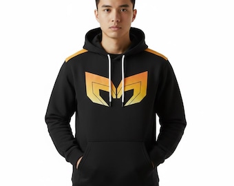 Mecha Man Inspired Black Hoodie, gift for him