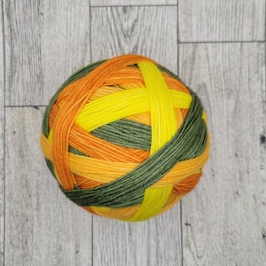 Self-striping sock yarn - "Clementine" - Hand-dyed to order