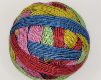 Self-Striping Yak Fiber Blend Sock Yarn - "Murphy" - Hand-dyed to order