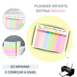 Planner de Rotina Infantil Mensal – PDF Digital para Organização da Criança