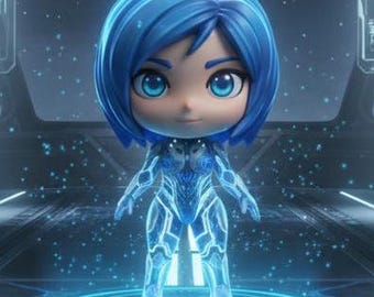 Cortana Chibi 3D Print File| Halo AI Collectible Model | Digital Gaming Sculpture | Sci-Fi Fan Gift