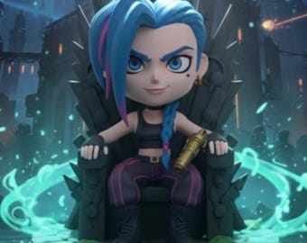 Jinx Chibi 3D Print File | Arcane LoL Collectible (STL OBJ FBX)