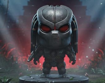 Predator Chibi 3D Print File | Yautja Hunter Model (STL OBJ FBX)