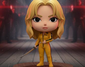 Kill Bill Chibi 3D Print File | The Bride Yellow Jumpsuit (STL OBJ FBX)