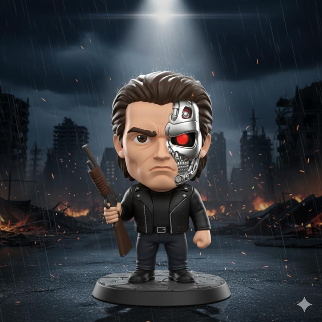 Terminator T-800 Chibi 3D Print File | Sci-fi Cyborg Model (STL OBJ FBX ...