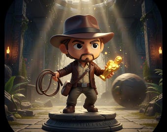 Indiana Jones Chibi 3D Print Model | STL OBJ FBX (Digital Download)