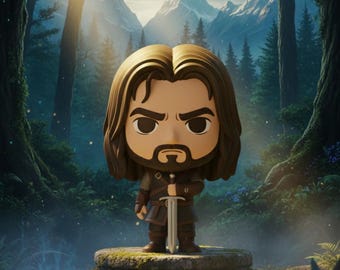 Aragorn Chibi 3D Print File | Lord of the Rings Model (STL OBJ FBX)