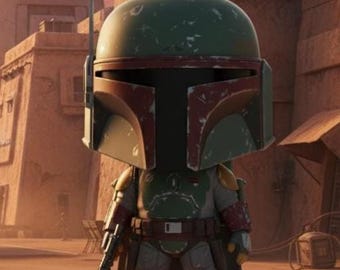 Boba Fett Chibi 3D Print File | Star Wars Collectible (STL OBJ FBX)