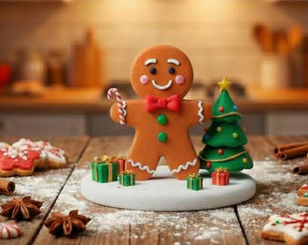 Gingerbread Man Chibi Figure STL | Christmas Holiday 3D Print File