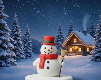 Chibi Snowman 3D Print File | Winter Holiday Decor (STL Digital Download)