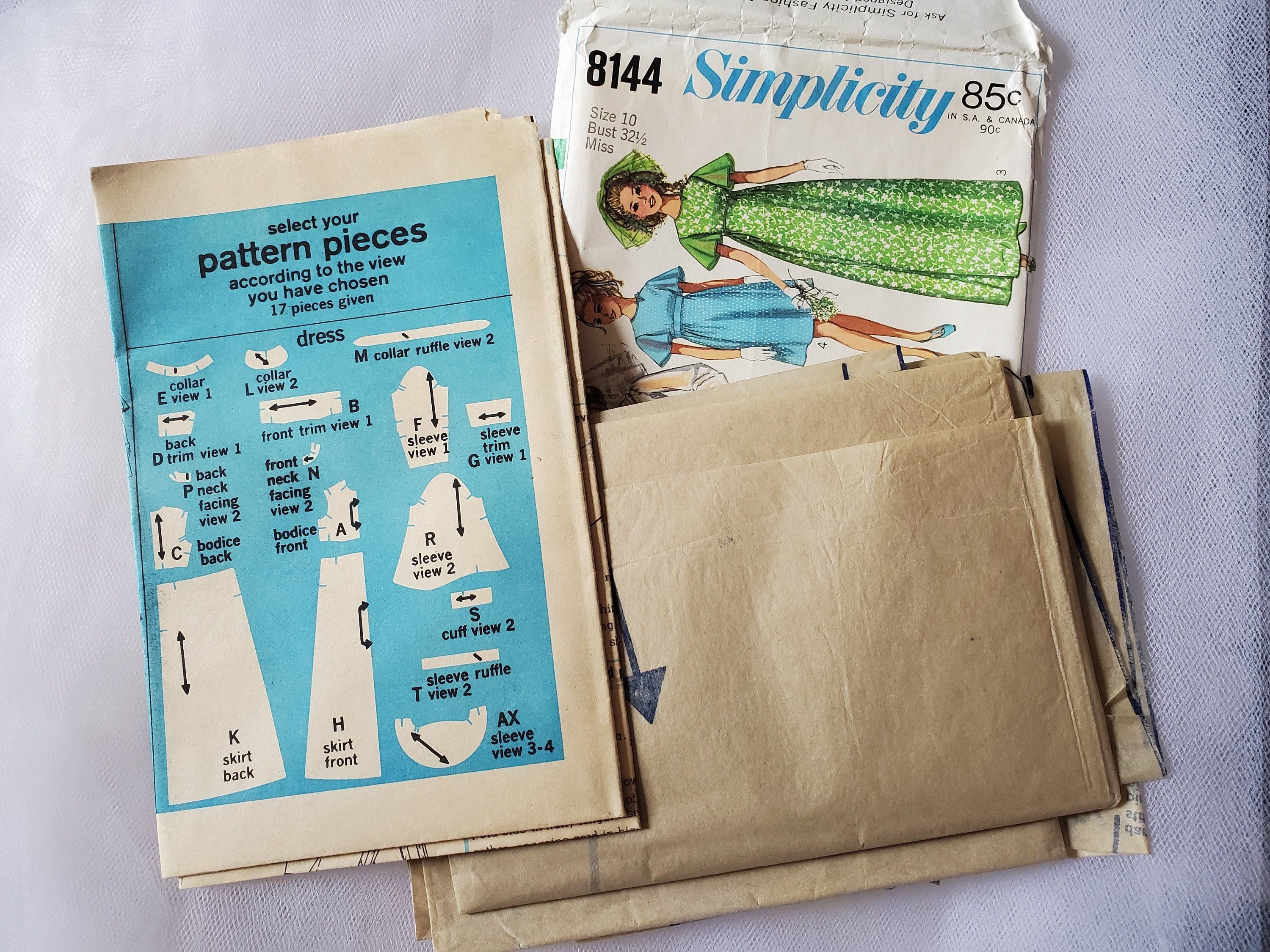 Retro 1960s Simplicity Bridal Gown or Bridesmaid Dress Sewing Pattern ...