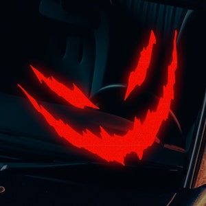Demon Face Phonk Anime Reflective Vinyl Decal Sticker - Etsy