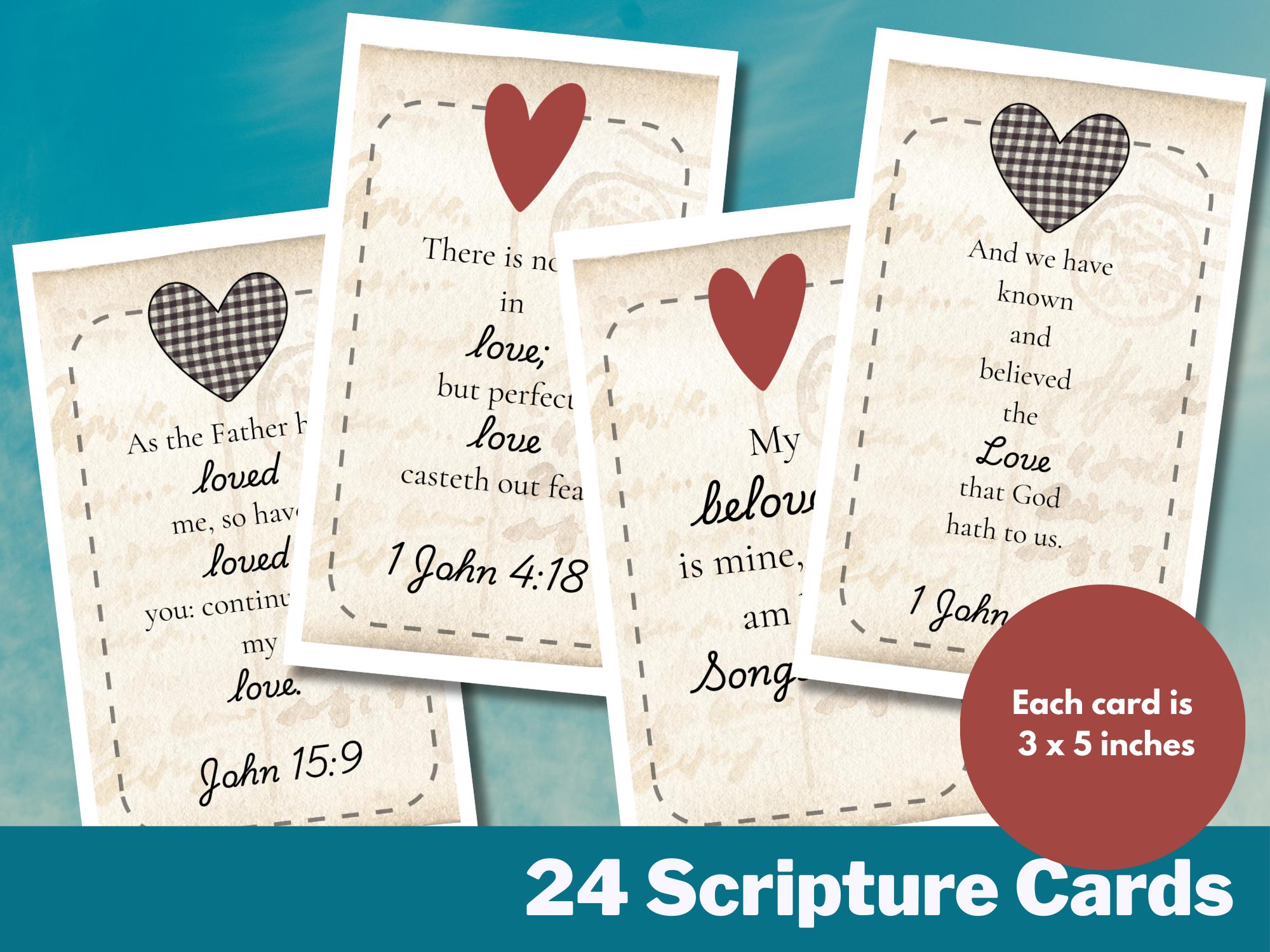 Christian Valentine Bible Verse Cards Printable for Prayer Board, Junk ...