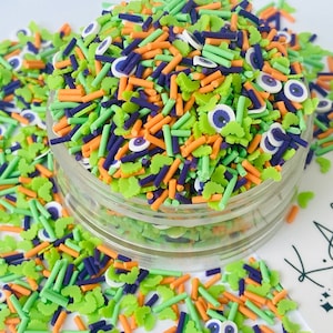 Monster Eyes Custom Mix Polymer Clay slices\Spooky scary\Halloween\horror characters\tumblers\killer\clown\snow globe sprinkles crafts resin