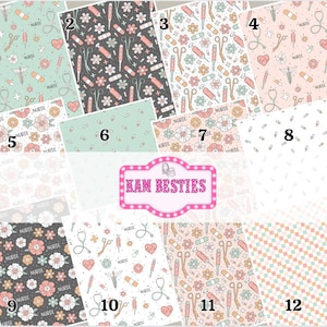 Infirmière/infirmière, vinyle à motifs imprimé, feuille adhésive permanente, feuilles de vinyle à motifs, emballage pour verre, médical, vinyle à monter soi-même Cricut