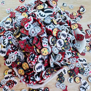 Creepy Cutie Clay Mix – spookachtige gezichten, gemaskerde monsters en Halloween-iconen voor knutselen, hars, slijm, nagels