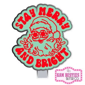 Stay Merry and Bright Freshie Silicone mold, Molds for Freshies, Aroma Beads Mold, Car Silicone Freshie Mold, Christmas, Santa, Holiday