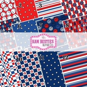 Feuilles adhésives permanentes en vinyle à motifs imprimés smiley damier, feuilles de vinyle à motifs, emballage gobelet, vinyle à faire soi-même Cricut, Amérique, RWB
