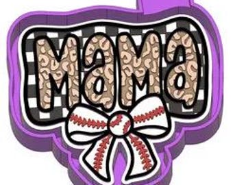 Mama baseball bow Car Freshie Silicone mold, Molds for Freshies, Aroma Beads Mold, Silicone Freshie Mold, Retro Mold