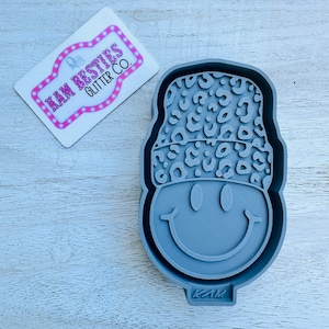 Leopard Beanie Smiley Car Freshie Silicone mold, Molds for Freshies, Aroma Beads Mold, Silicone Freshie Mold, Animal Print