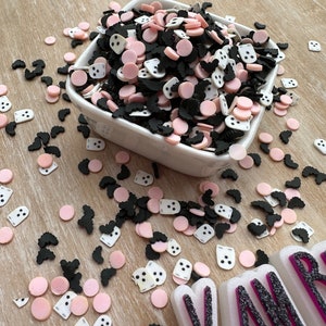 Pink Ghosts polymeerklei plakjes\hagelslag\halloween\bekers\klei, sneeuwbol\nepbaksel\slijm toevoegen