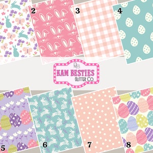 Pastello Pasqua stampato fantasia vinile adesivo permanente foglio fantasia vinile fogli tumbler wrap, uova, coniglietti, Gesù fai da te vinile Cricut