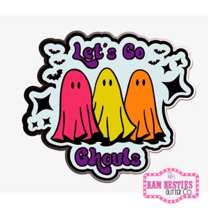 Let&#39;s Go Ghouls Car Freshie Silicone mold, Molds for Freshies, Aroma Beads Mold, Silicone Freshie Mold, Halloween, Spooky, Ghost, Hocus