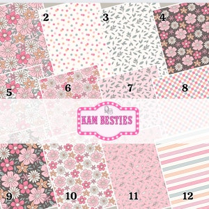 Retro Floral bedruckte gemusterte Vinyl permanent klebende gemusterte Vinylfolien Tumbler Wrap, Vintage, Blumen, Doodle DIY Vinyl Cricut