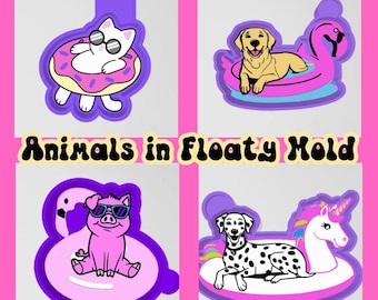 Animal in  Floaty , Summer,  full size Molds for Freshies, Aroma Beads Mold, Silicone Freshie Mold, Best Seller